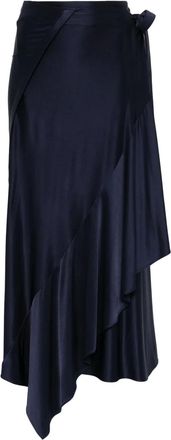 Paco Rabanne Gonna midi con finitura satinata - Blu