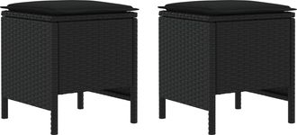 vidaXL 2 Uds. Reposapi&eacute;s De Jard&iacute;n Rat&aacute;n Sint&eacute;tico Negro Vidaxl