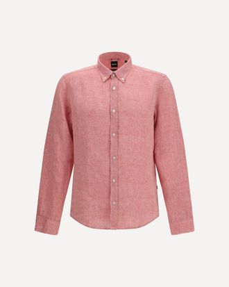 HUGO BOSS Regular-fit linen Shirt Male XXL