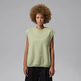 Nike Jordan Womens Jordan Flight Fleece Vest in Green | IF1151-371