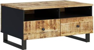 vidaXL Mesa de centro madera maciza mango y contrachapada 80x54x40 cm Vidaxl