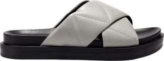 Aerosoles Linney Slide Sandal Grey Leather LINNEY-037 Womens