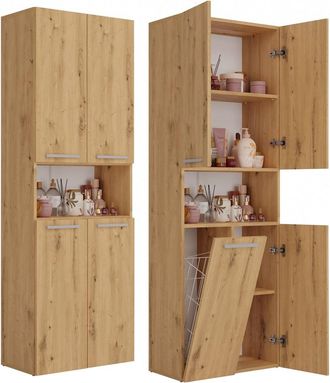 OEM Estanter&iacute;a De Ba&ntilde;o De Roble Artesanal - Pr&aacute;ctica Estanter&iacute;a Con Cesta Para El Ba&ntilde;o
