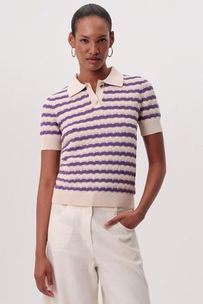 Exquise Priscila Polo Knit Blouse in Beige at Nordstrom, Size X-Small