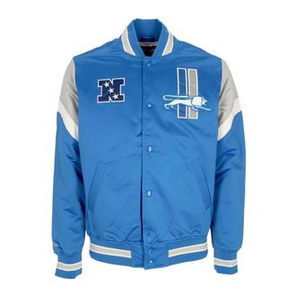 Mitchell & Ness Detroit Lions Bomberjack NFL Teamkleuren - Heren - Bomber jackets - Blauw - XL - Polyester - Jassen