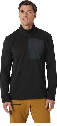 Helly Hansen Fleece 1/2 Zip Mens Sweater Black : 2XL, Elastane/Fleece/Polyester