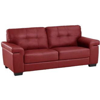 Vente-Unique Vente-unique - Divano 3 posti in pelle Rosso - hazel