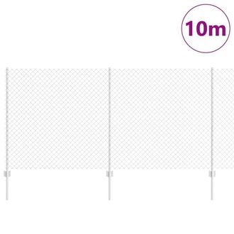Berkfield Home Modern Chain Link Fence with 20 U Posts Silver 1.2x10 m Steel