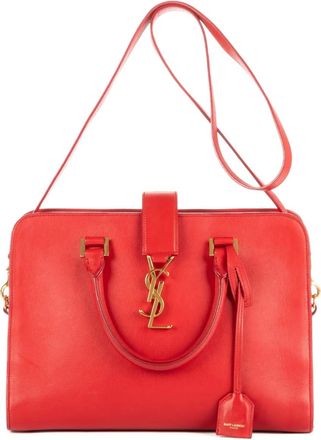Saint Laurent Borsa tote con manico e placca logo anni 2010 - Rosso
