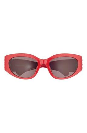 Balenciaga 55mm Cat Eye Sunglasses in Red Red Grey at Nordstrom Rack