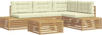 vidaXL 6 Uds. Conjunto De Sof&aacute;s De Exterior Blanco Vidaxl