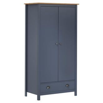 vidaXL Armario De 2 Puertas Hill Madera Maciza Pino Gris 89x50x170cm Vidaxl