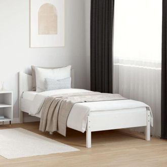 vidaXL Letto senza Materasso Bianco 75x190 in Legno Massello di Pino - Vidaxl