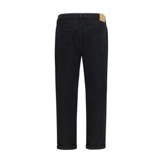 Brunello Cucinelli Garment-Dyed Cotton Jeans - Black