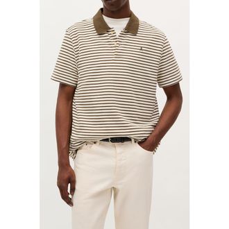 Scalpers Summer Stripes Polo in Khaki at Nordstrom, Size Xx-Large Eu