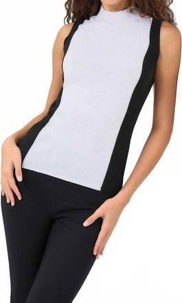 Anatomie Abryl Slvless Mock Neck Tank In White Black