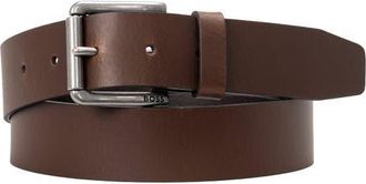 BOSS Joris Leather Belt in Dark Brown at Nordstrom, Size 38