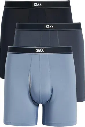 Saxx Assorted 3-Pack Daytripper Comfort Stretch Boxer Briefs in Black/indigo Ink/flintstone at Nordstrom, Size Xx-Large