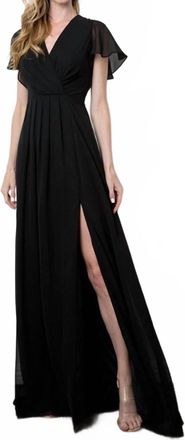 EVA V Neck Maxi Dress In Black