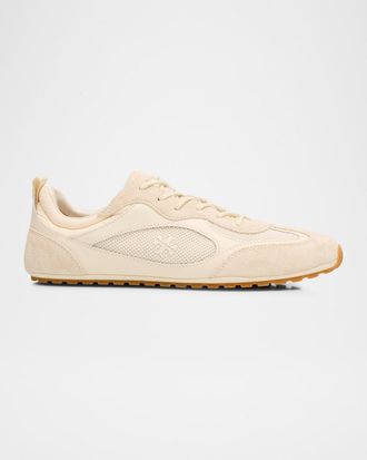 Tory Burch Field Leather and Suede Low-Top Sneakers