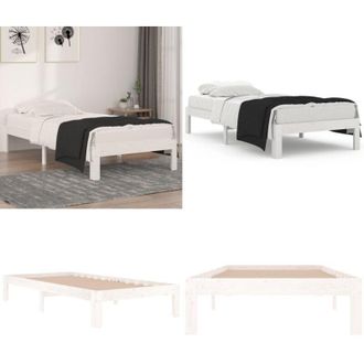 vidaXL Giroletto Bianco in Legno Massello 90x190 cm Single - Letto singolo - Letto in compensato