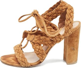 Gianvito Rossi Sandali in pelle scamosciata con tacco 110mm - Marrone