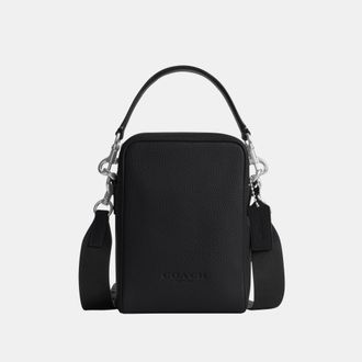 Coach Mens Tristan Crossbody Bag 14 - Black Leather - One Size