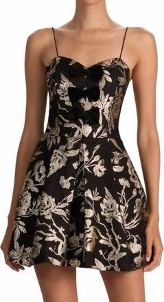 Alice & Olivia Daniela Bow Front Mini Dress In Black
