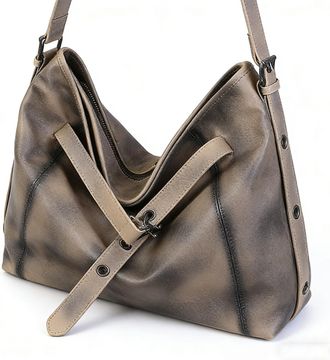 Generic Vintage Genuine Leather WomenS Bag, Handcrafted Slouchy Hobo Tote, Convertible Crossbody With Spacious Compartments, Ideal For Daily Commute, School &