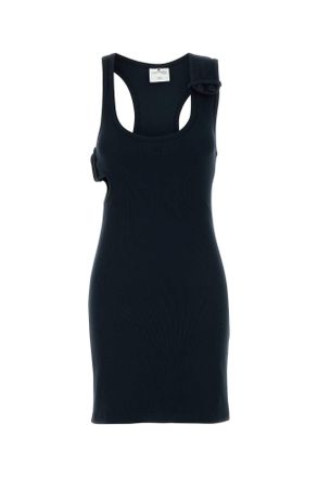 Courr&egrave;ges Black Cotton Mini Dress