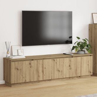 Berkfield Home TV Cabinet with LED Artisan Oak 180x38x49 cm Engineered Wood in Brown | Size: 180 x 38 x 49 cm