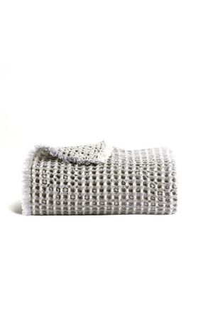 Christy Lisbon Wool Cotton Blend Chunky Knit Blanket in Grey at Nordstrom