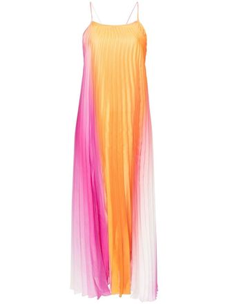 Sandro pliss&eacute; midi dress - Orange