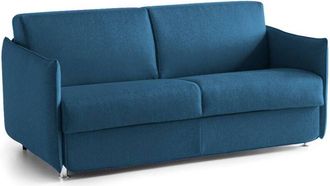 Dmora Dmora - Sof&aacute; Cama 3 Plazas Gravere, Sof&aacute; Convertible Para Sal&oacute;n, Acolchado, Desenfundable, Calidad 100% Made In Italy, 200x95 H90 Cm, Azul Claro