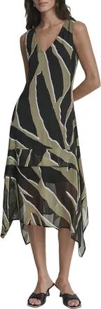 DKNY Dkny Layered Crinkle Chiffon Dress