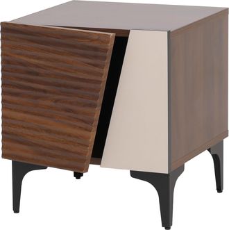 Hhg [nunca Usado] Mesita De Noche Hhg-020, C&oacute;moda, Mesita Auxiliar, Armario, Compartimento Con Estructura 3d, Mdf Melaminado, 50 X 45 X 42 Cm, Aspecto De 