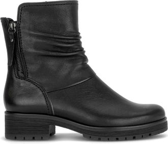 Gabor Sportieve Boots - Dames - Enkellaarsjes - Zwart - 38 1/2 EU - Leer - Schoenen