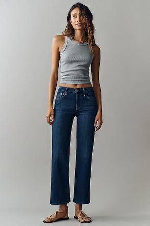 Mother The Mid-Rise Rambler Zip Flood Straight Jeans