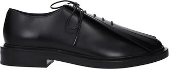 Max Mara Womens Leather Fringe Oxford Shoes - Black - Size 39.5 EU/IT