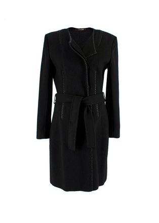 Roberto Cavalli Black knotted rope coat Size XL