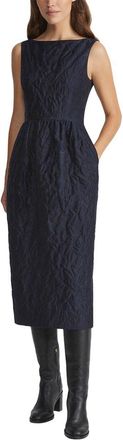 Lafayette 148 New York Bateau Neck Silk-Blend Midi Dress