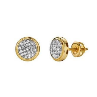 LuvMyJewelry Isolde 10K Yellow Gold Cluster Diamond Unisex Earrings - 0.15 Cts at Nordstrom