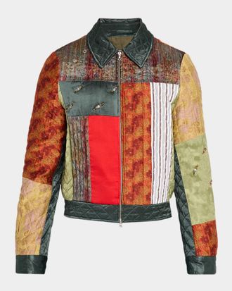 Dries Van Noten Men & apos;s Vernons Patchwork Quilted Shirt Jacket