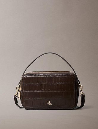 Calvin Klein Bolso Para C&aacute;mara Con Monograma Y Piel De Cocodrilo