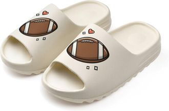 Generic Rugby Ball Slides for Women Men Soft Thick Bottom Coconut Slippers Sandals for Bathroom Beach