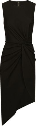 Dolce & Gabbana draped sleeveless midi dress - women - Nylon/Rayon/Spandex/Elastane - 38 - Black
