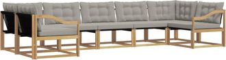 vidaXL Conjunto De Sof&aacute;s De Exterior 7 Uds. Blanco Y Gris Claro Vidaxl