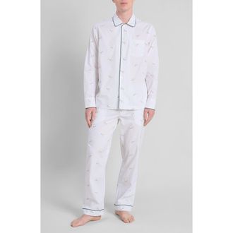 Sleepy Jones Tennis Embroidery Henry Pajama Set at Nordstrom, Size X-Small