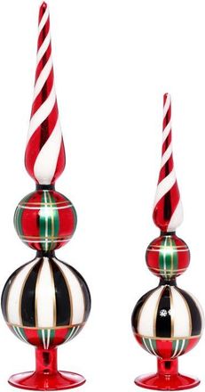 Mark Roberts Striped Twist Finial, Set of 2 in Red at Nordstrom
