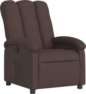 vidaXL Sill&oacute;n Reclinable De Tela Marr&oacute;n Oscuro Vidaxl